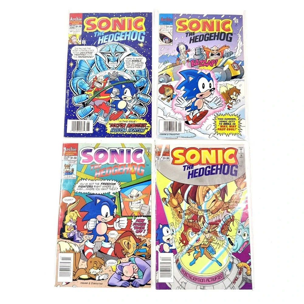 Sonic The Hedgehog Archie Comics Lot #23 #26 #28 #29 1990s Sega